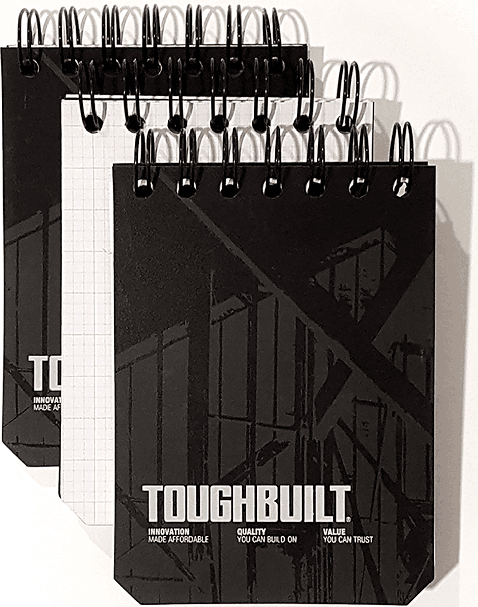 TOUGHBUILT zápisník TB-56-S-3, 97 x 185 mm čierny 3 ks
