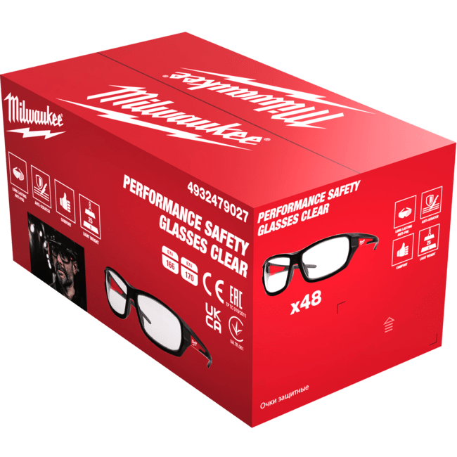 MILWAUKEE PERFORMANCE ochranné okuliare s priehľadným sklom