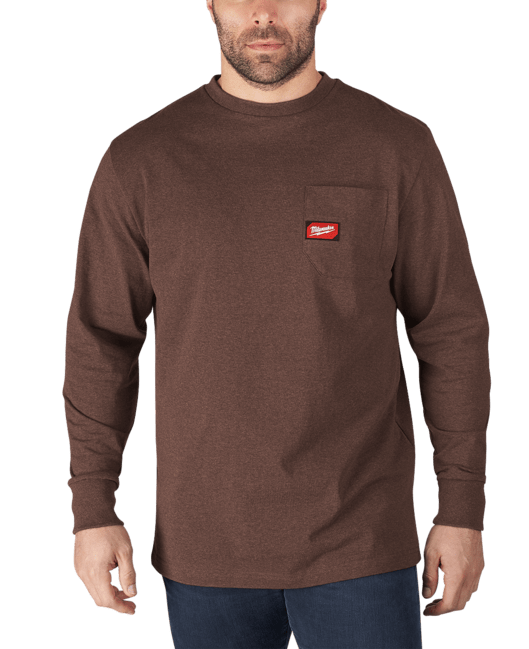 MILWAUKEE Heavy-Duty™ Pracovné tričko, dlhý rukáv &quot;XL&quot;- hnedá WTLSBRII