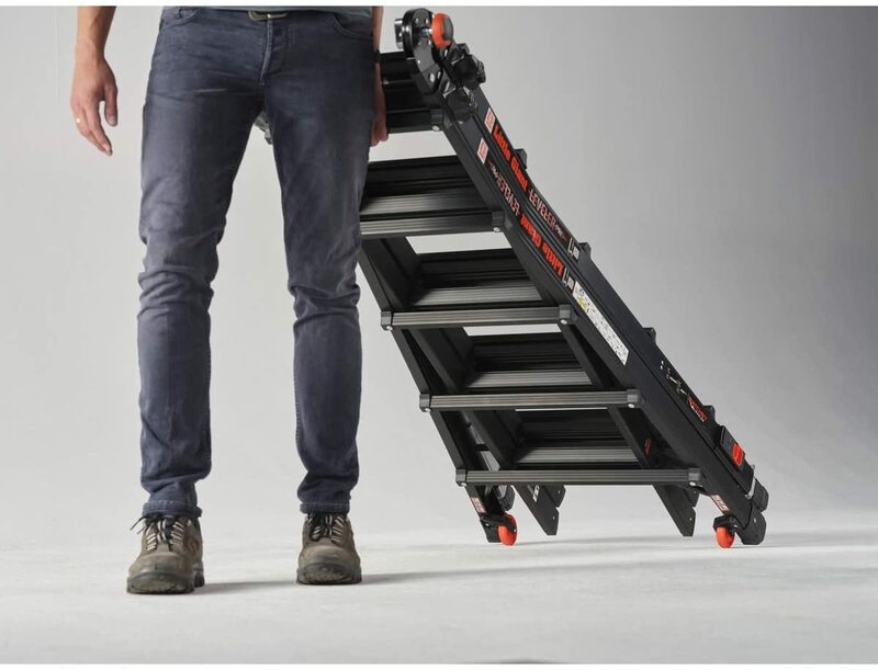LittleGiant Hliníkový rebrík LEVELER PRO™, 4 x 5 kĺbový výsuvný s výškovo nastaviteľnými n