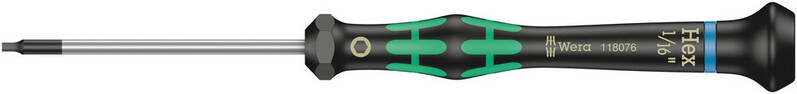WERA Precízny skrutkovač Kraftform Micro Hex 1/16"