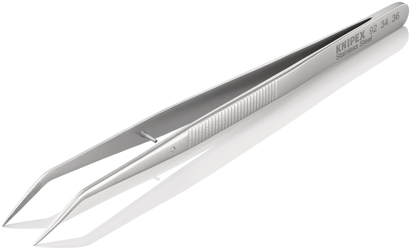KNIPEX Pinzeta presná, zahnutá s vodiacim kolíkom 923436