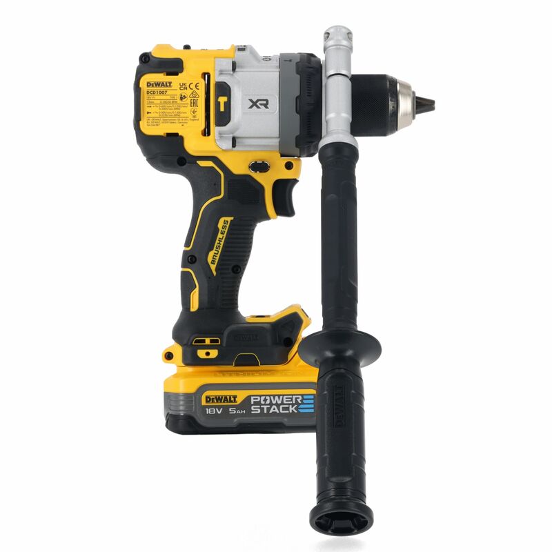 DEWALT 18V XR Aku vŕtačka s príklepom, 2x 5,0 Ah POWERSTACK™ DCD1007H2T-QW