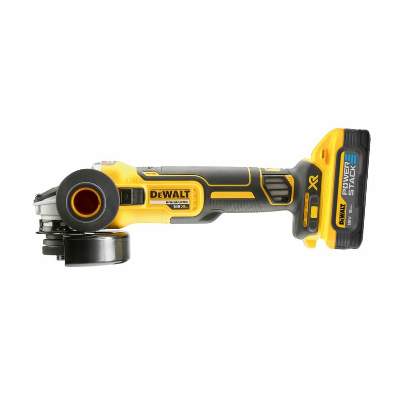 DEWALT 18V XR 125 mm aku uhlová brúska , 2x 5,0 Ah POWERSTACK DCG405H2T-QW