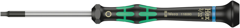 WERA Precízny skrutkovač Kraftform Micro Hex 3/32"