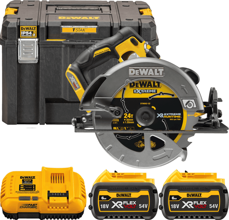 DEWALT 54V XR FLEXVOLT™ Aku kotúčová píla, kotúč 190 x 30 mm, 2x 6,0 Ah DCS578T2-QW