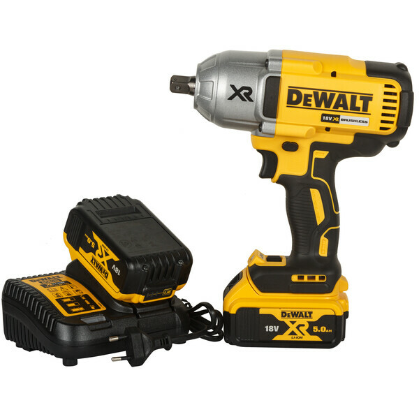 DEWALT 18V XR 1/2” Aku rázový uťahovák s poistným kolíkom, 2x 5,0 Ah DCF899P2-QW