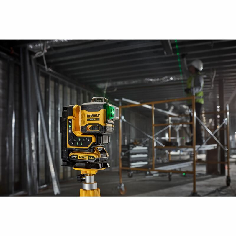 DEWALT 18V XR 3 x 360° zelený laser s diaľkovým ovládaním, 1x 2,0 Ah DCLE34035D1-QW