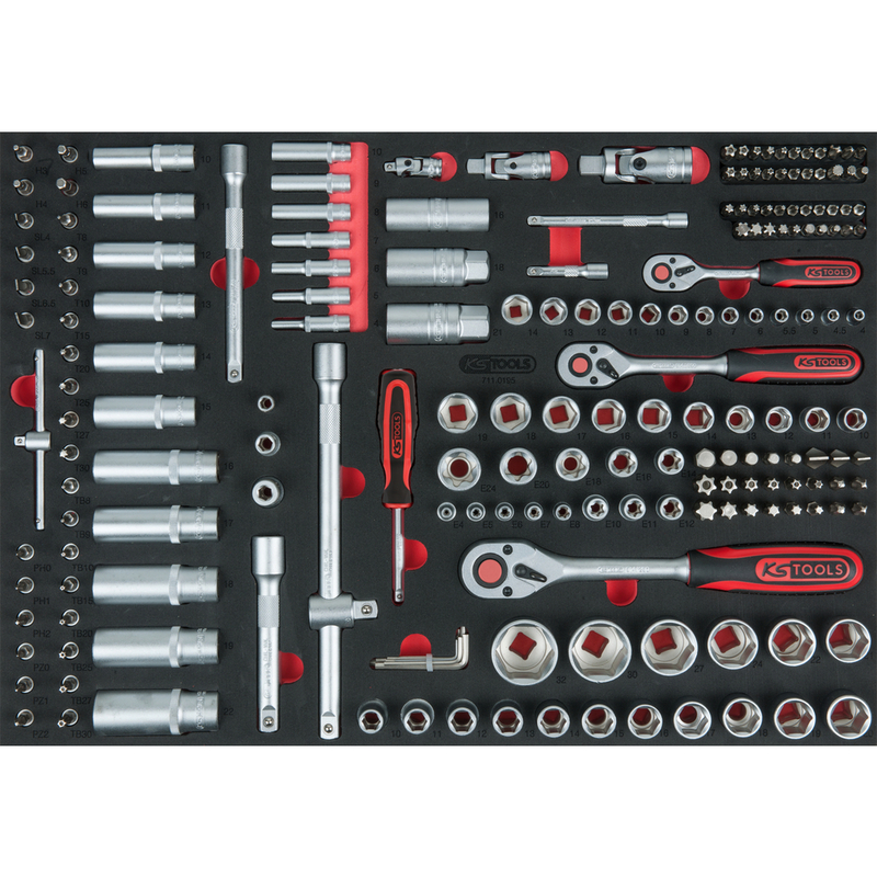KS TOOLS ECOline™ 215 dielny dielenský vozík na náradie so 7 zásuvkami