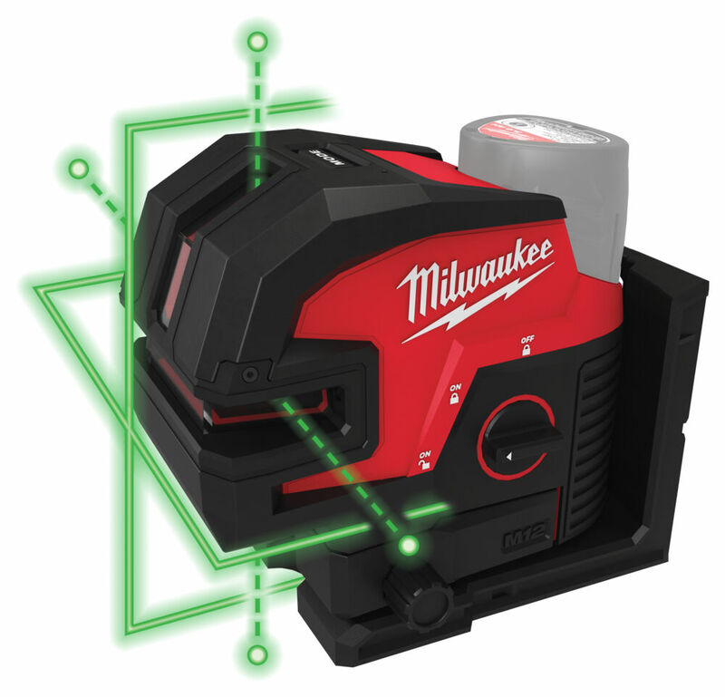 MILWAUKEE M12™ Kombinovaný krížový/4-bodový laser - zelený M12CLL4P-301C