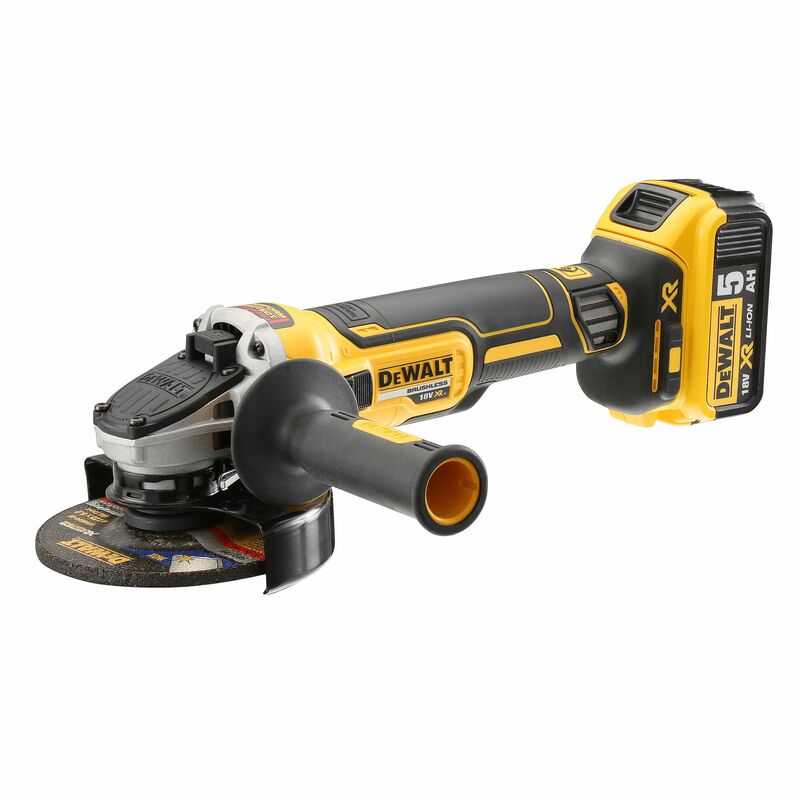 DEWALT 18V XR 125 mm aku uhlová brúska s posuvným spínačom, 3x 5,0 Ah DCG405P3-QW