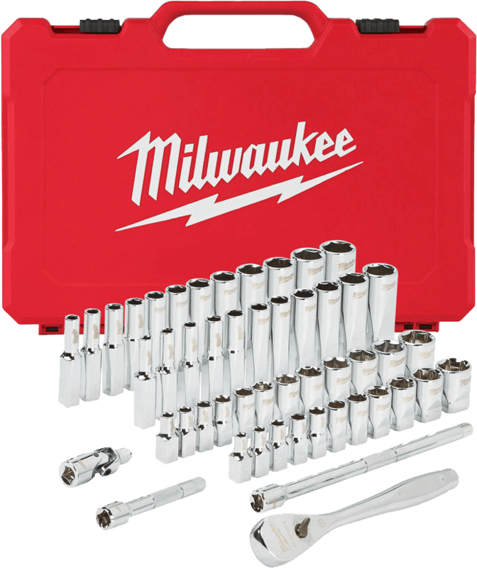 MILWAUKEE Sada račne 1/4˝ a nástrčných kľúčov Metric a SAE 50 ks