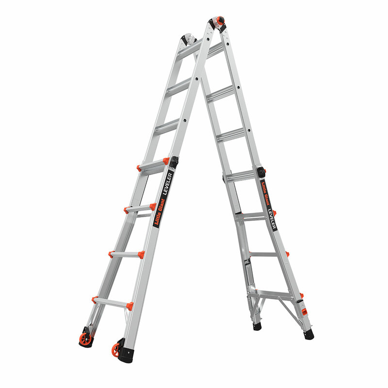 LittleGiant Hliníkový rebrík LEVELER™, 4 x 4 kĺbový výsuvný s výškovo nastaviteľnými noham