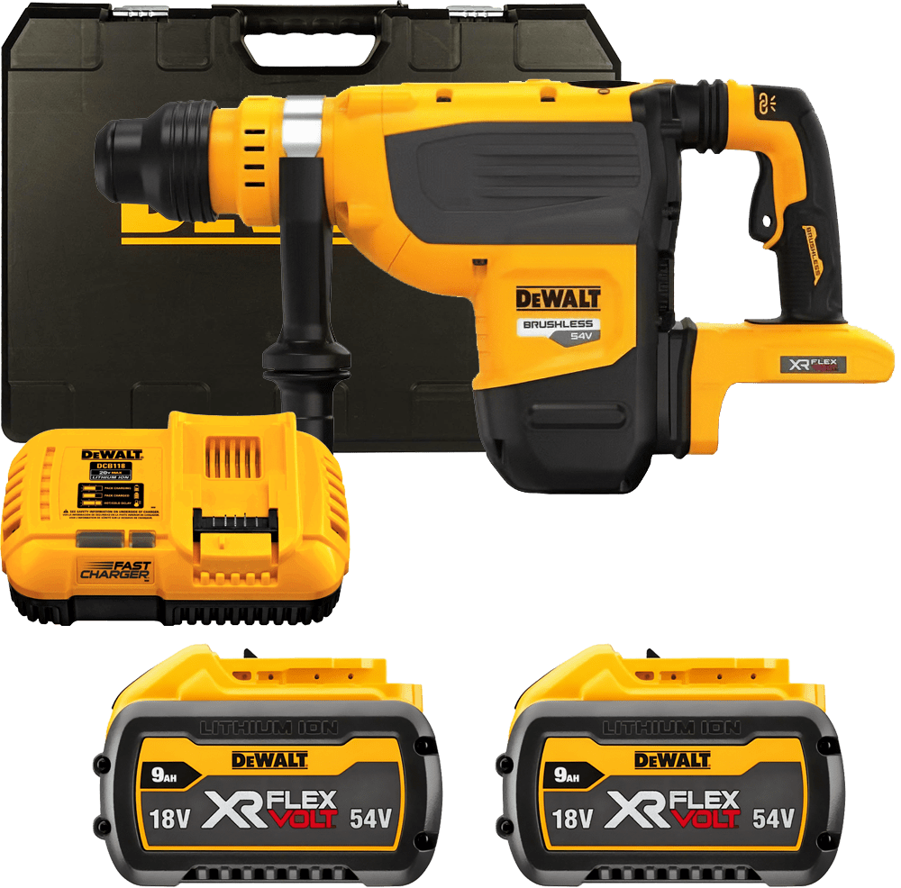 DEWALT 54V XR FLEXVOLT SDS-Max 13,3 J aku kombinované kladivo, 2x 9,0 Ah DCH735X2-QW