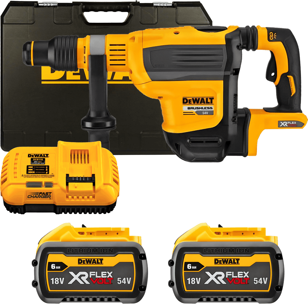 DEWALT 54V XR FLEXVOLT SDS-Max 10,5 J aku kombinované kladivo, 2x 9,0 Ah DCH614X2-QW