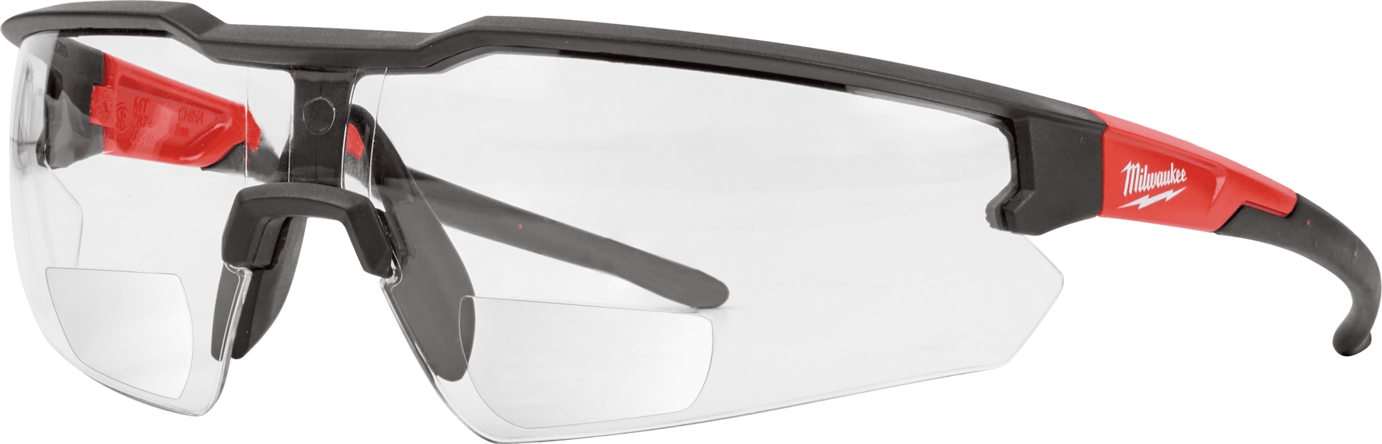 MILWAUKEE BI-FOCAL (+2.0) dioptrické ochranné okuliare s priehľadným sklom