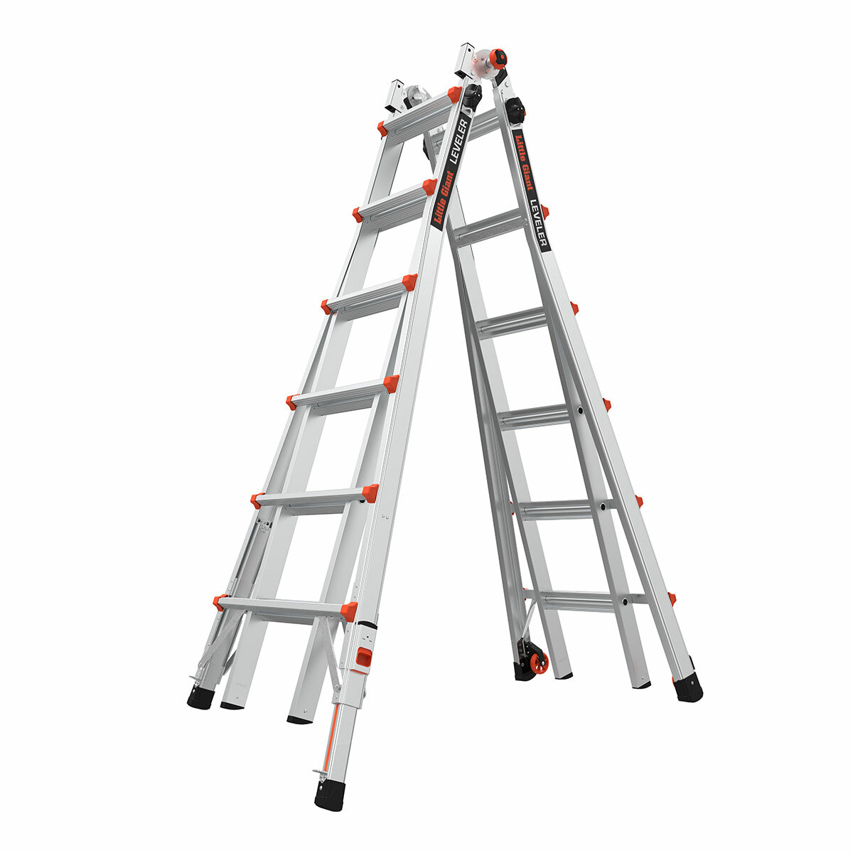 LittleGiant Hliníkový rebrík LEVELER™, 4 x 6 kĺbový výsuvný s výškovo nastaviteľnými noham