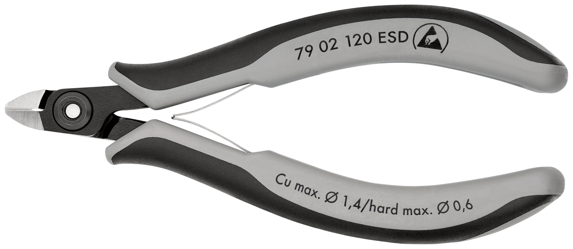 KNIPEX Presné bočné cvikacie kliešte KNIPEX na elektroniku ESD, tvar 0, 120 mm