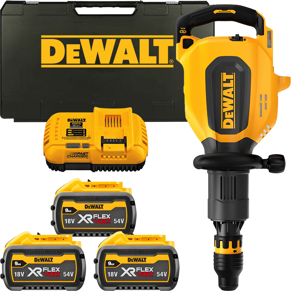 DEWALT 54V XR FLEXVOLT SDS-Max 27 J aku demolačné kladivo, 3x 9,0 Ah DCH911X3-QW