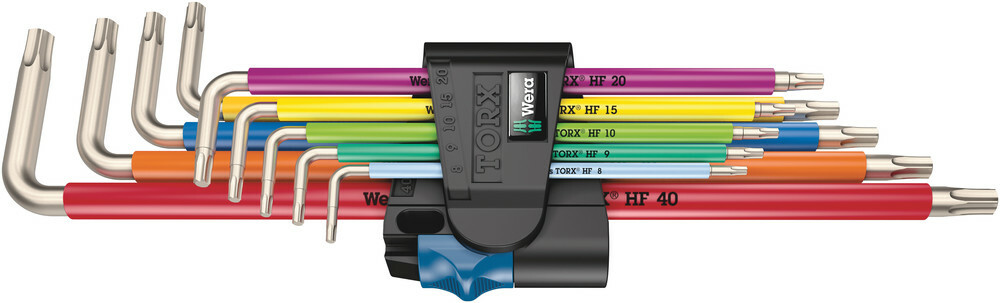 WERA Sada nerezových uhlových kľúčov TORX Multicolour HF Stainless 1 XL, 9 dielna