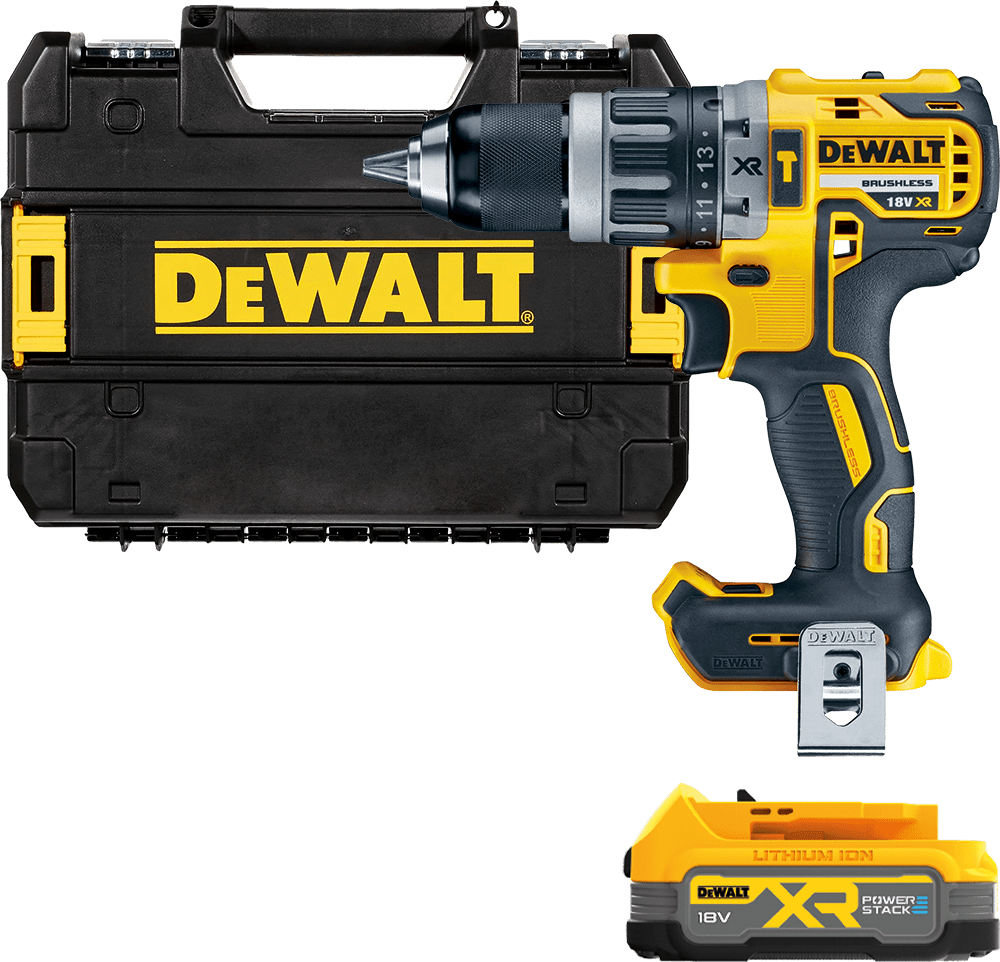 DEWALT 18V XR Aku vŕtačka s príklepom,1 x 1,7 Ah POWERSTACK DCD796E1T-XJ