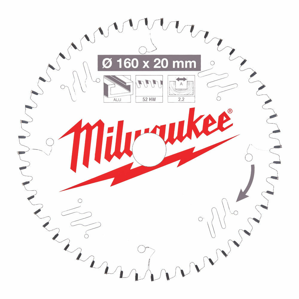 MILWAUKEE Pilový kotúč hliník 160x20x2,2x52TF