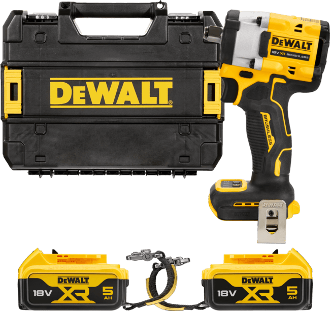 DEWALT 18V XR 1/2” Aku rázový uťahovák LANYARD READY, 2x 5,0 Ah bez nabíjačky DCF921P2LRT-XJ