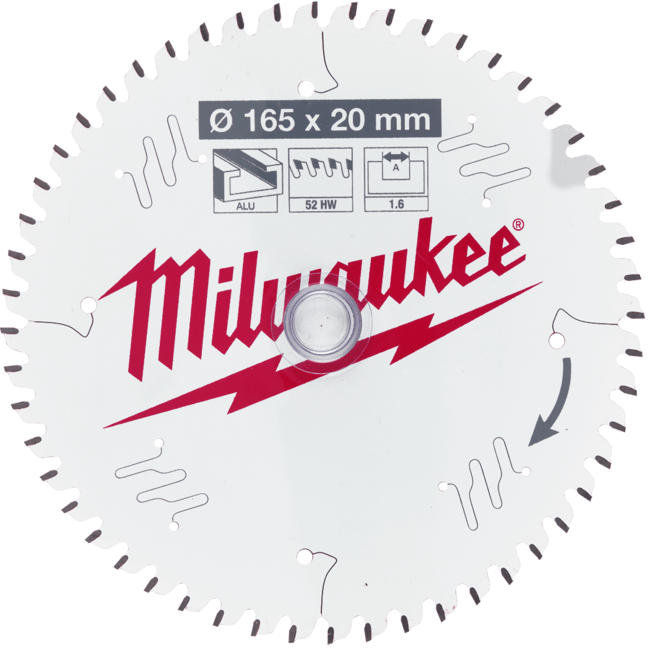 MILWAUKEE Pílový kotúč na hliník 165x20x1.6x52ATB