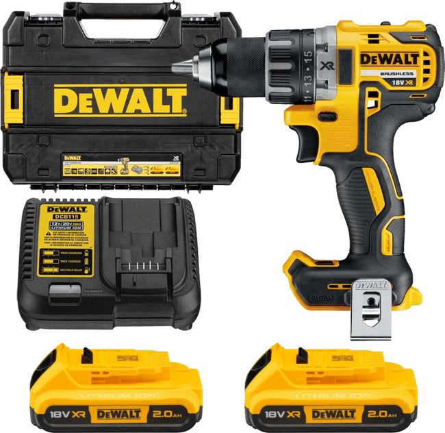 DEWALT 18V XR Aku vŕtačka bez príklepu, 2x 2,0 Ah DCD791D2-QW