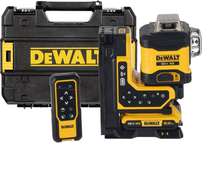 DEWALT 18V XR 3 x 360° zelený laser s diaľkovým ovládaním, bez aku DCLE34035B-XJ