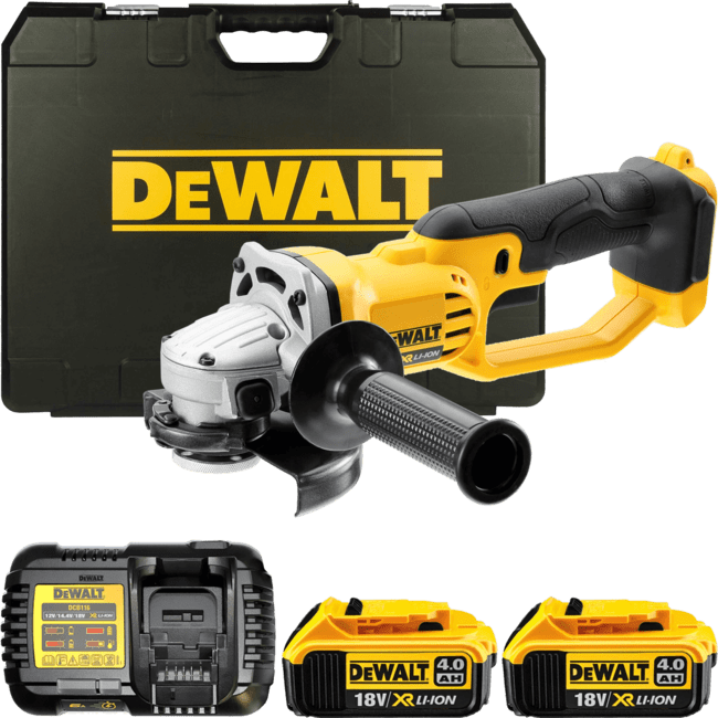 DEWALT 18V XR 125 mm aku uhlová brúska, 2x 4,0 Ah DCG412M2-QW