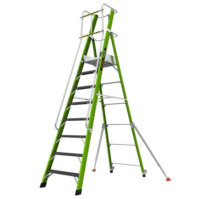 LittleGiant Sklolaminátový plošinový rebrík STADIUM™,  8-stupňový