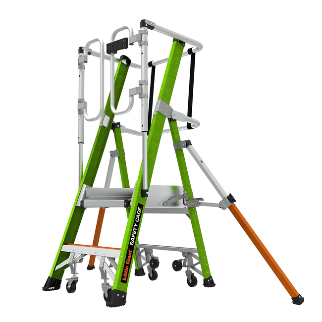 LittleGiant Sklolaminátový plošinový rebrík SAFETY CAGE 2.0™, 1 x 2