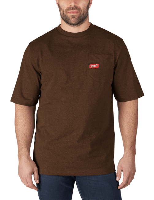 MILWAUKEE Heavy-Duty™ Pracovné tričko, krátky rukáv &quot;XXL&quot;- hnedá WTSSBR