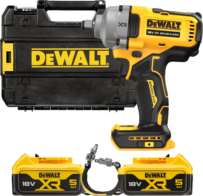 DEWALT 18V XR 1/2” Aku rázový uťahovák s poistným krúžkom, 2x 5,0 Ah, bez nabíjačky DCF891P2LRT-XJ