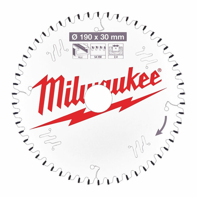 MILWAUKEE Pílový kotúč hliník 190X30X2.4X54TF NEG.