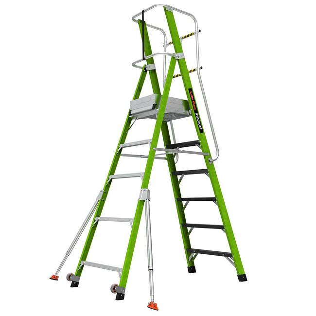 LittleGiant Sklolaminátový plošinový rebrík STADIUM™,  6-stupňový