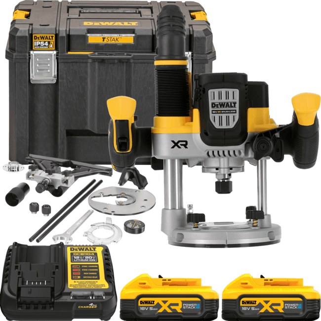 DEWALT 18V XR 12 mm horná frézka, 2x 5,0 Ah POWERSTACK™ DCW620H2-QW