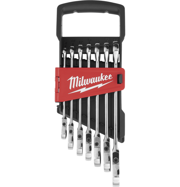 MILWAUKEE Sada kombinovaných račňových kľúčov MAXBITE™ s kĺbom metric 7 ks