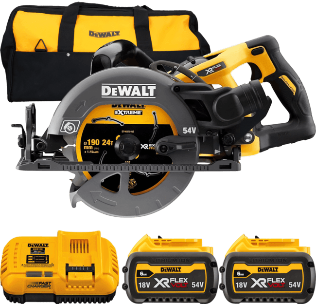 DEWALT 54V XR FLEXVOLT™ Aku kotúčová píla 190 mm, 2x 6,0 Ah DCS577T2-QW