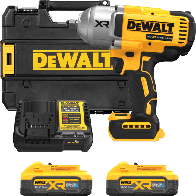 DEWALT 18V XR 1/2” Aku rázový uťahovák s poistným krúžkom, 2x 5,0 Ah POWERSTACK™ DCF900H2T-QW