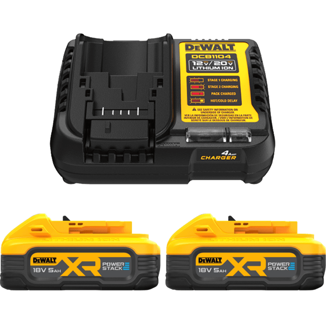 DEWALT 18V XR XR nabíjačka + akumulátor , 2x 5,0 Ah 18V POWERSTACK™ DCB1104H2-QW