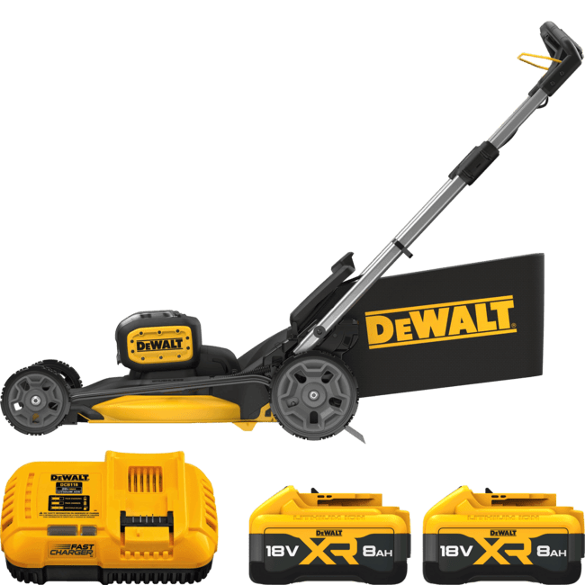 DEWALT 2x 18V XR Aku kosačka na trávu bez pojazdu 53 cm, 2x 8,0 Ah DCMWP134W2-QW
