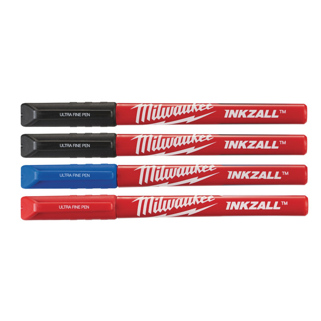 MILWAUKEE Značkovač - popisovač INKZALL™ extra jemný hrot - farebné 4ks