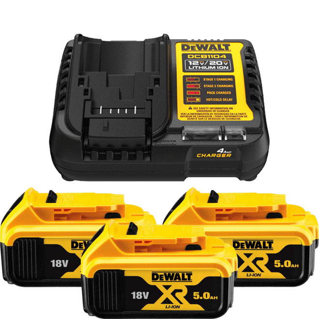 DEWALT 18V XR XR nabíjačka + akumulátor , 3x 5,0 Ah 18V DCB1104P3-QW