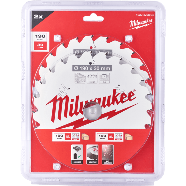 MILWAUKEE Set pílových kotúčov 190x30mm 24z (2ks)