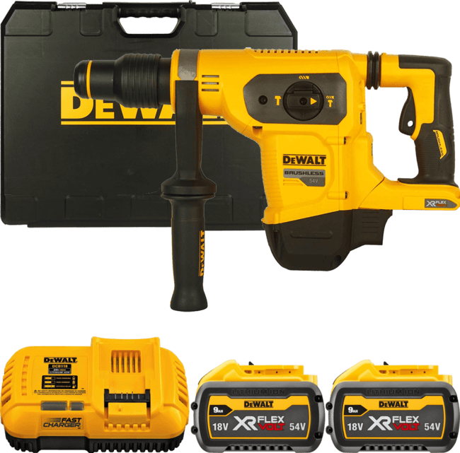 DEWALT 54V XR FLEXVOLT™ SDS-Max 6,1 J aku kombinované kladivo, 2x 9,0 Ah DCH481X2-QW