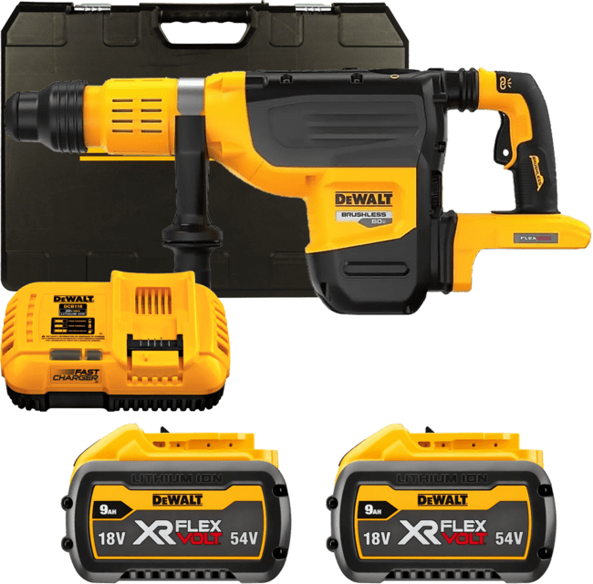 DEWALT 54V XR FLEXVOLT™ SDS-Max 19,4 J aku kombinované kladivo, 2x 9,0 Ah DCH775X2-QW