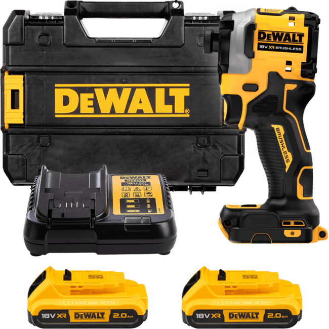 DEWALT 18V XR 1/4” Hex aku rázový uťahovák, 2x 2,0 Ah DCF850D2T-QW