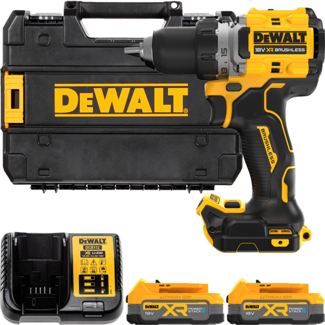 DEWALT 18V XR Aku vŕtačka bez príklepu, 2x 1,7 Ah POWERSTACK™ DCD800E2T-QW